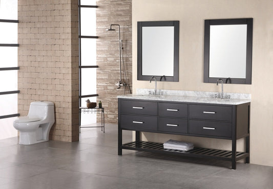 DESIGN ELEMENT London 72" Double Sink Vanity Set