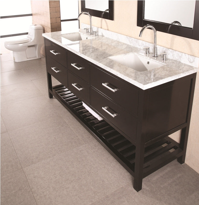 DESIGN ELEMENT London 72" Double Sink Vanity Set