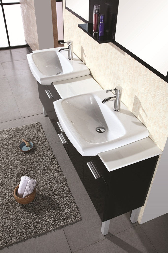 DESIGN ELEMENT Belini 72" Double Sink Vanity Set