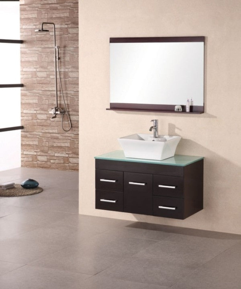 DESIGN ELEMENT Madrid 36" Wall-Mount Single Vessel Sink Vanity