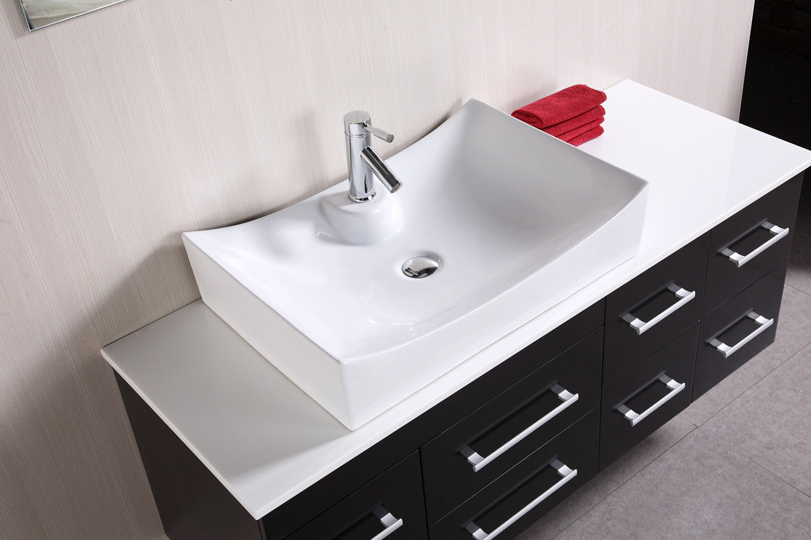 DESIGN ELEMENT Springfield 55" Wall-Mount Single Vessel Sink Vanity