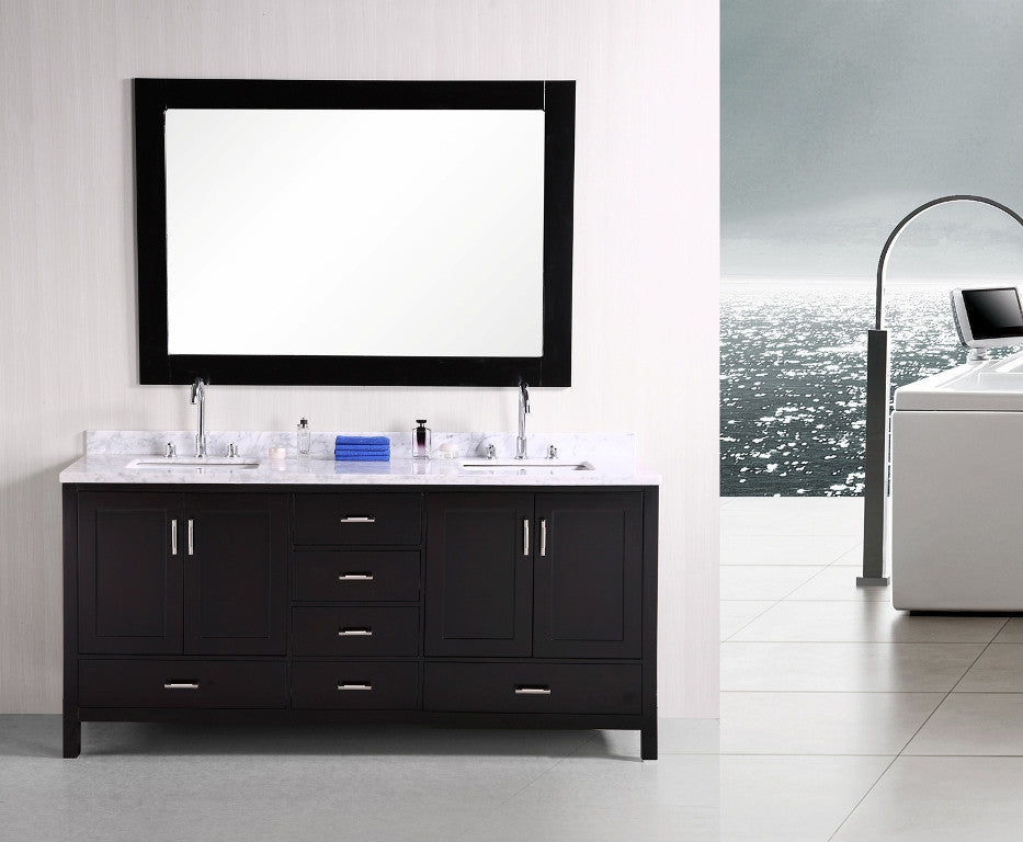 DESIGN ELEMENT London 72" Double Sink Vanity Set