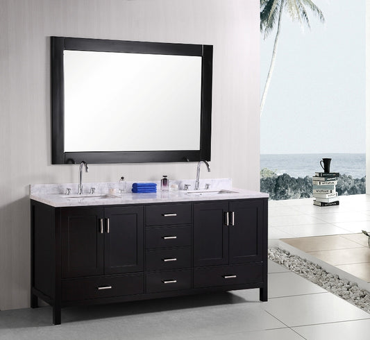 DESIGN ELEMENT London 72" Double Sink Vanity Set
