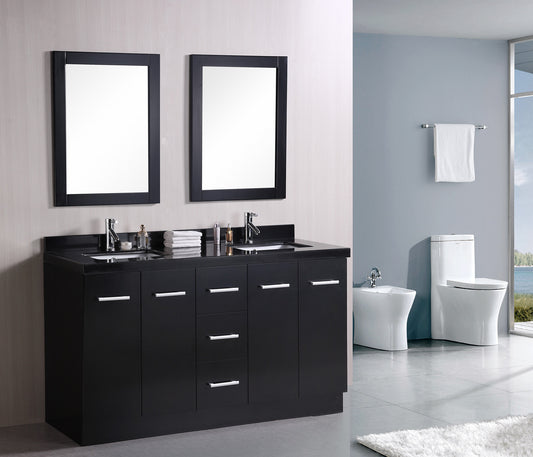 DESIGN ELEMENT Cosmo 60" Double Sink Vanity Set