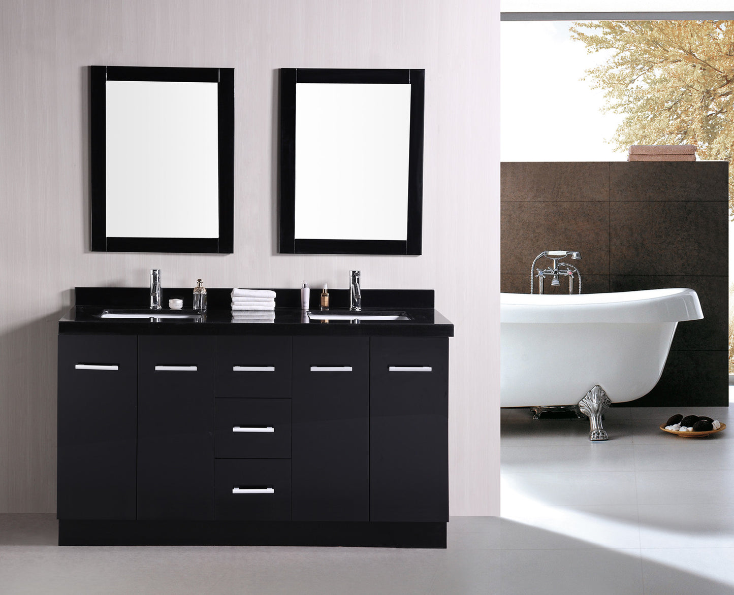 DESIGN ELEMENT Cosmo 60" Double Sink Vanity Set