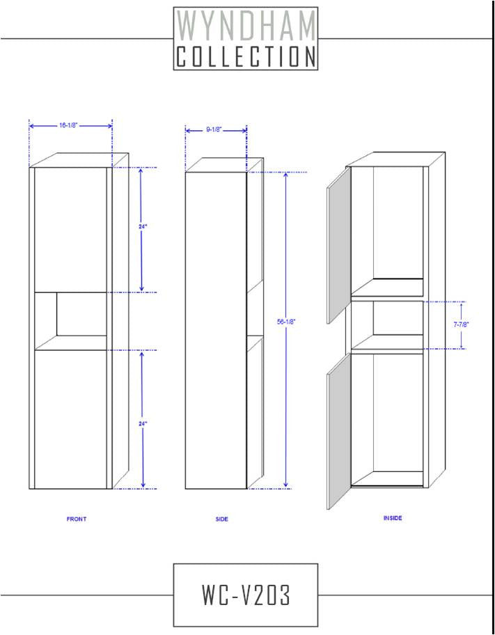 Diana Wall Cabinet By Wyndham Collection - Gray oak