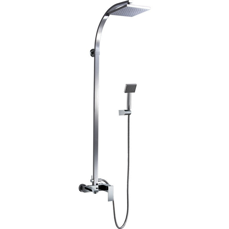 Aqua Decor Divine Modern Bathroom Shower Pole - Square Shower Head