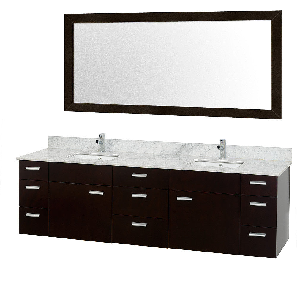 WYNDHAM COLLECTION Encore 78-Inch Double Bathroom Vanity Set - Espresso