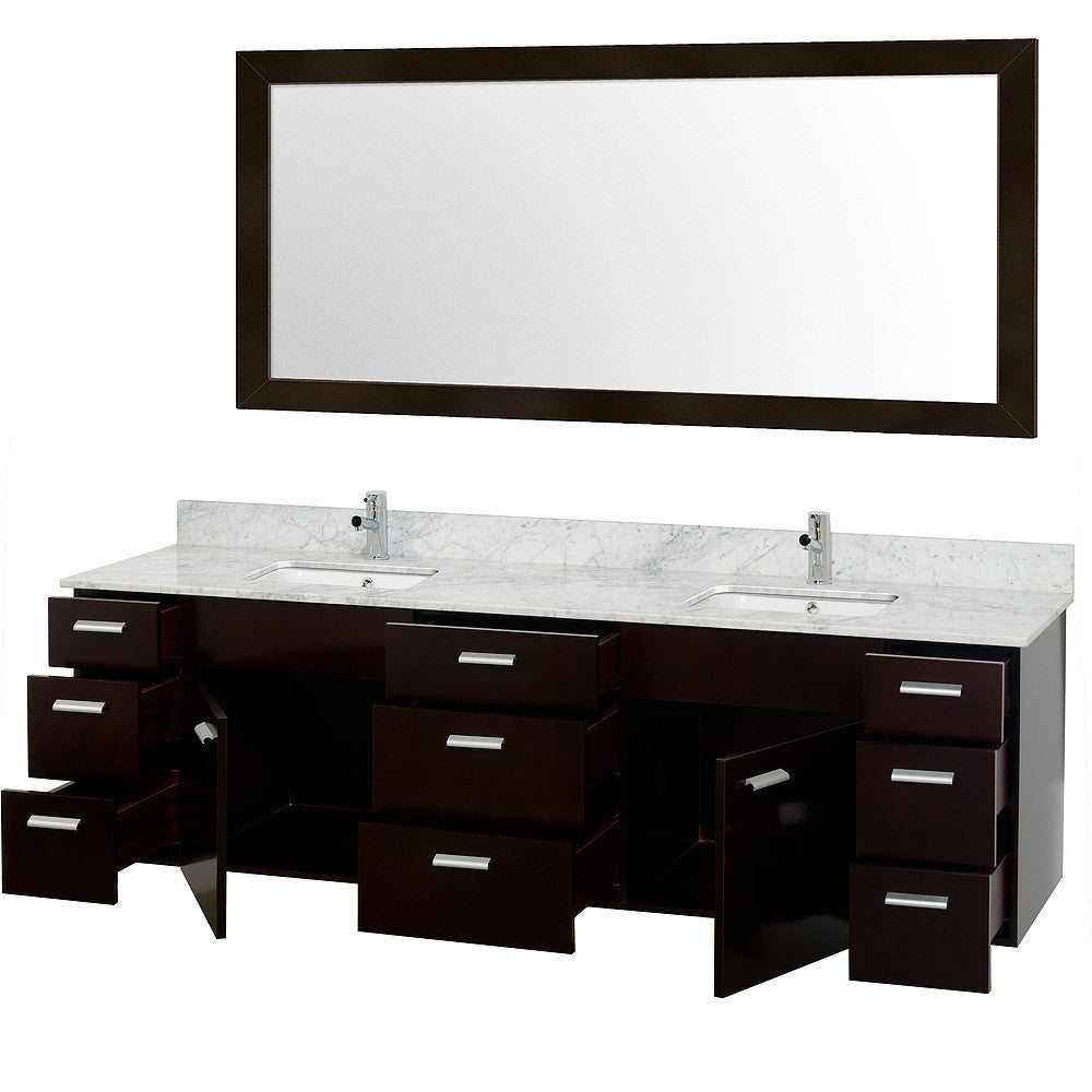WYNDHAM COLLECTION Encore 78-Inch Double Bathroom Vanity Set - Espresso
