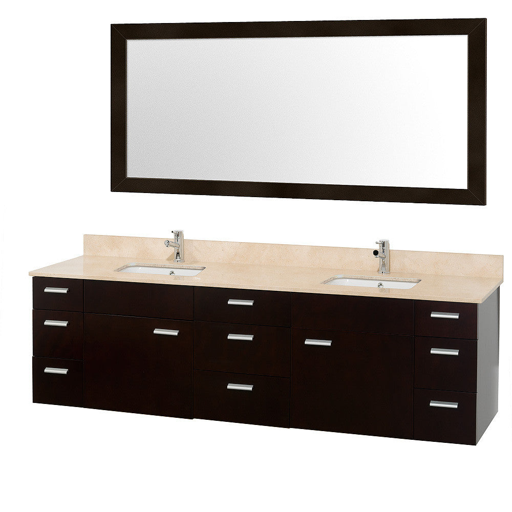 WYNDHAM COLLECTION Encore 78-Inch Double Bathroom Vanity Set - Espresso