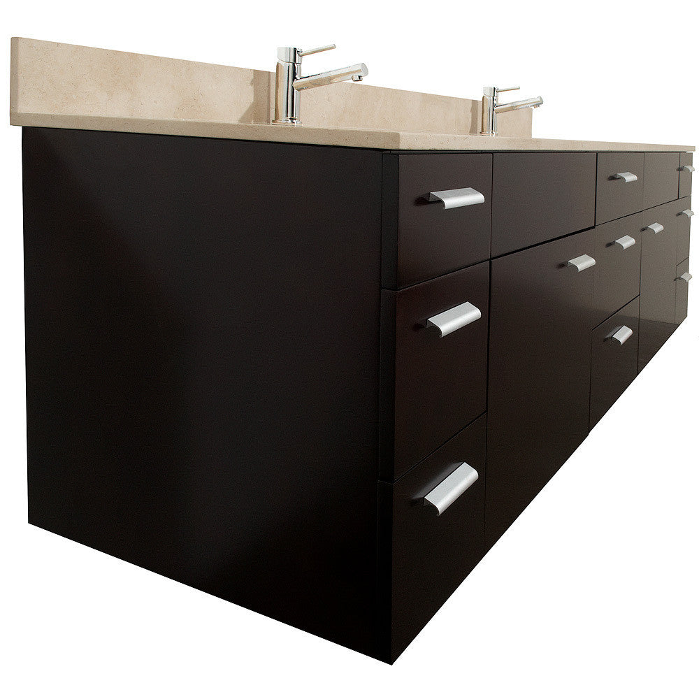 WYNDHAM COLLECTION Encore 78-Inch Double Bathroom Vanity Set - Espresso