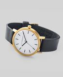 Brushed Gold / Black Leather