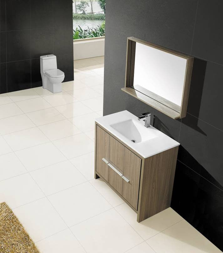 Aquamoon Granada 40 Modern Bathroom Vanity Set - Light Grey