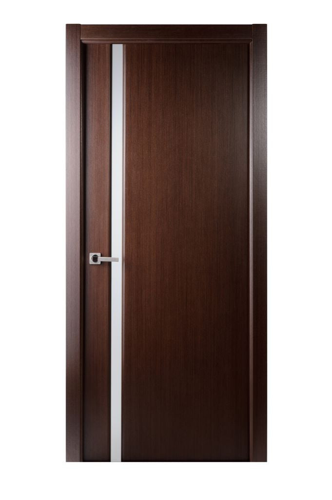 Gran 208 Interior Door In A Wenge Finish W/ Frosted Glass Strip