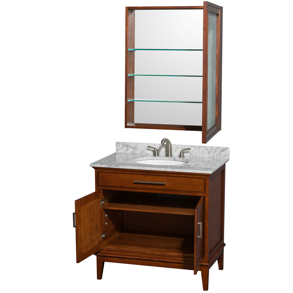 Hatton 36-Inch Single Bathroom Vanity - Light Chestnut