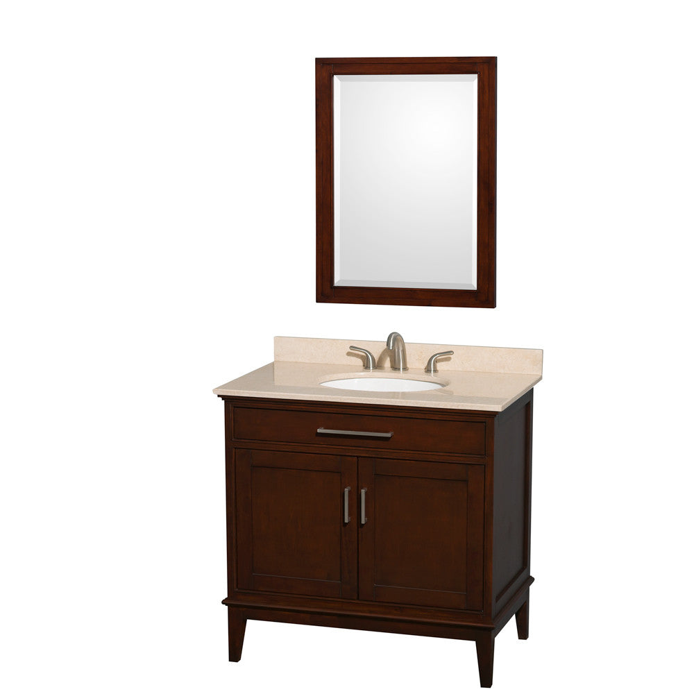 Hatton 36-Inch Single Bathroom Vanity - Dark Chestnut
