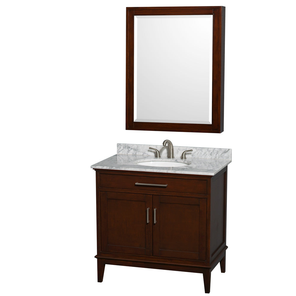 Hatton 36-Inch Single Bathroom Vanity - Dark Chestnut