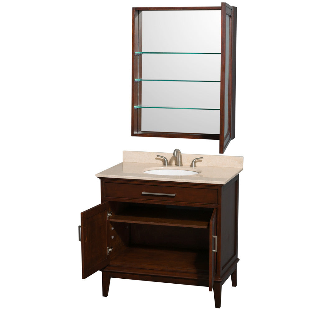 Hatton 36-Inch Single Bathroom Vanity - Dark Chestnut