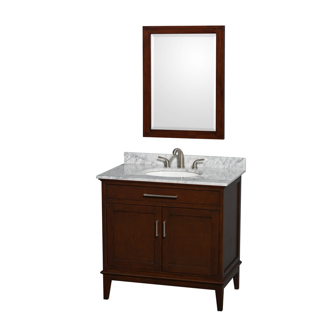 Hatton 36-Inch Single Bathroom Vanity - Dark Chestnut