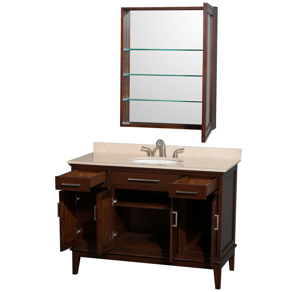 Hatton 48-Inch Single Bathroom Vanity - Dark Chestnut