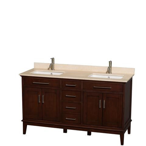 Hatton 60-Inch Double Bathroom Vanity - Dark Chestnut
