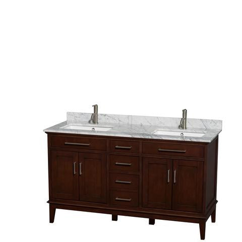 Hatton 60-Inch Double Bathroom Vanity - Dark Chestnut