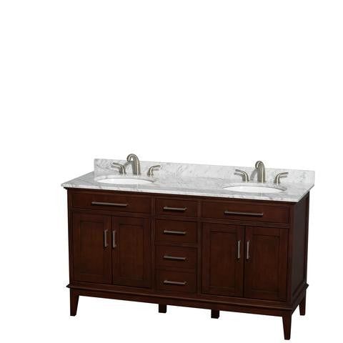Hatton 60-Inch Double Bathroom Vanity - Dark Chestnut