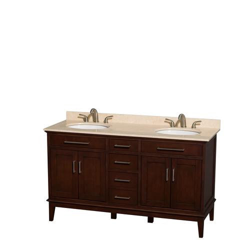 Hatton 60-Inch Double Bathroom Vanity - Dark Chestnut