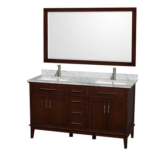 Hatton 60-Inch Double Bathroom Vanity - Dark Chestnut