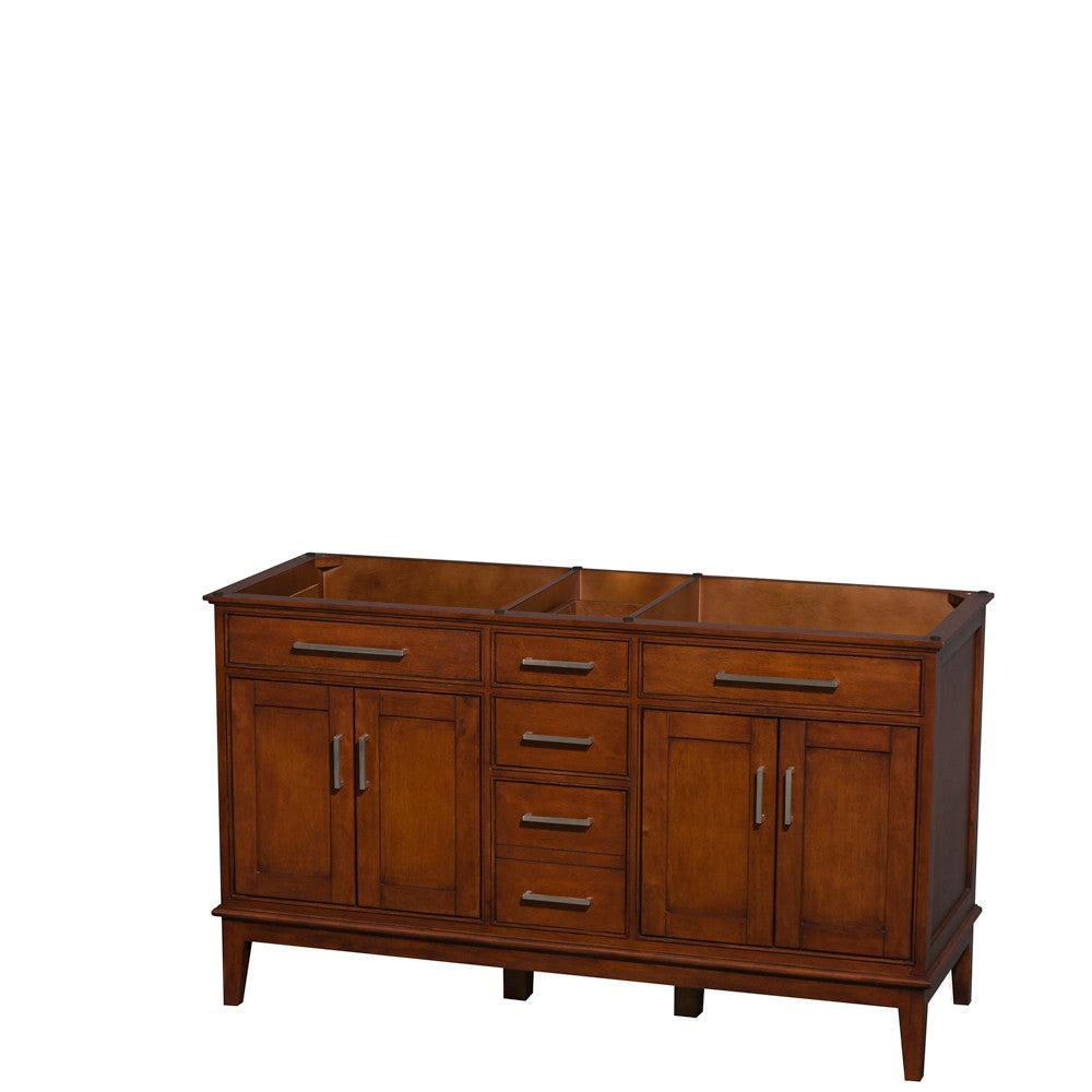 Hatton 60-Inch Double Bathroom Vanity - Light Chestnut