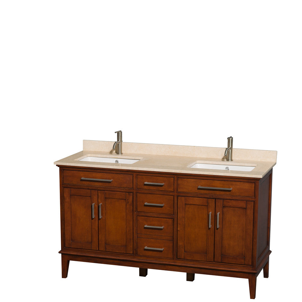 Hatton 60-Inch Double Bathroom Vanity - Light Chestnut