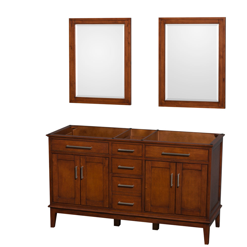 Hatton 60-Inch Double Bathroom Vanity - Light Chestnut
