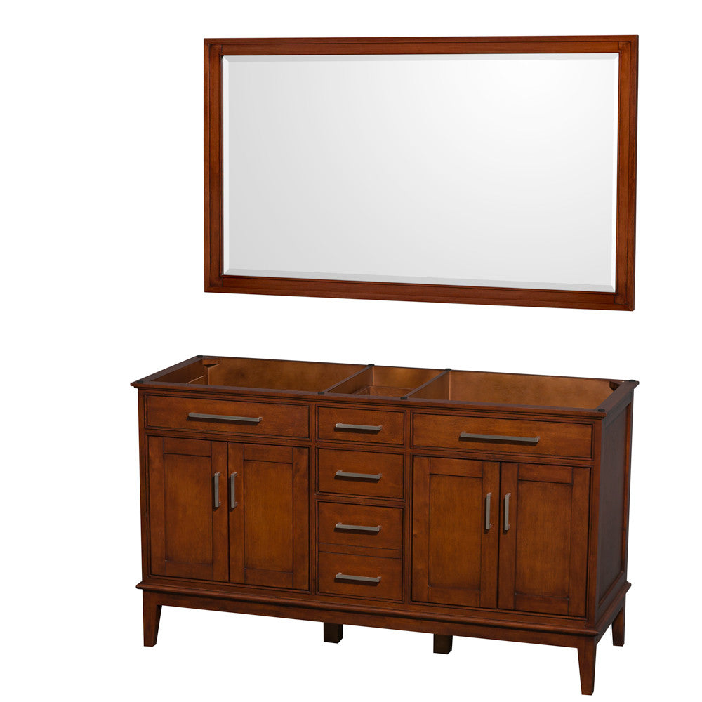 Hatton 60-Inch Double Bathroom Vanity - Light Chestnut