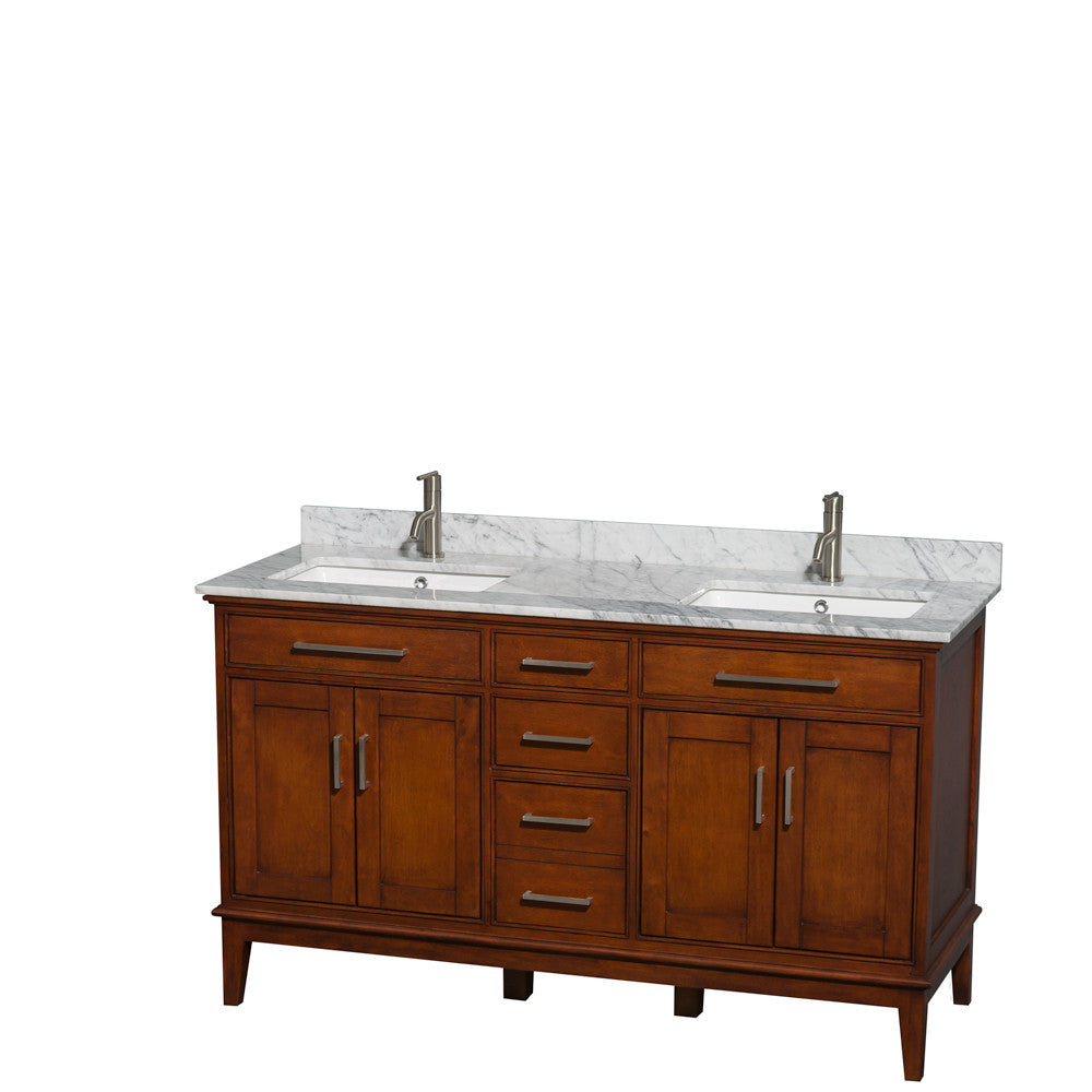 Hatton 60-Inch Double Bathroom Vanity - Light Chestnut