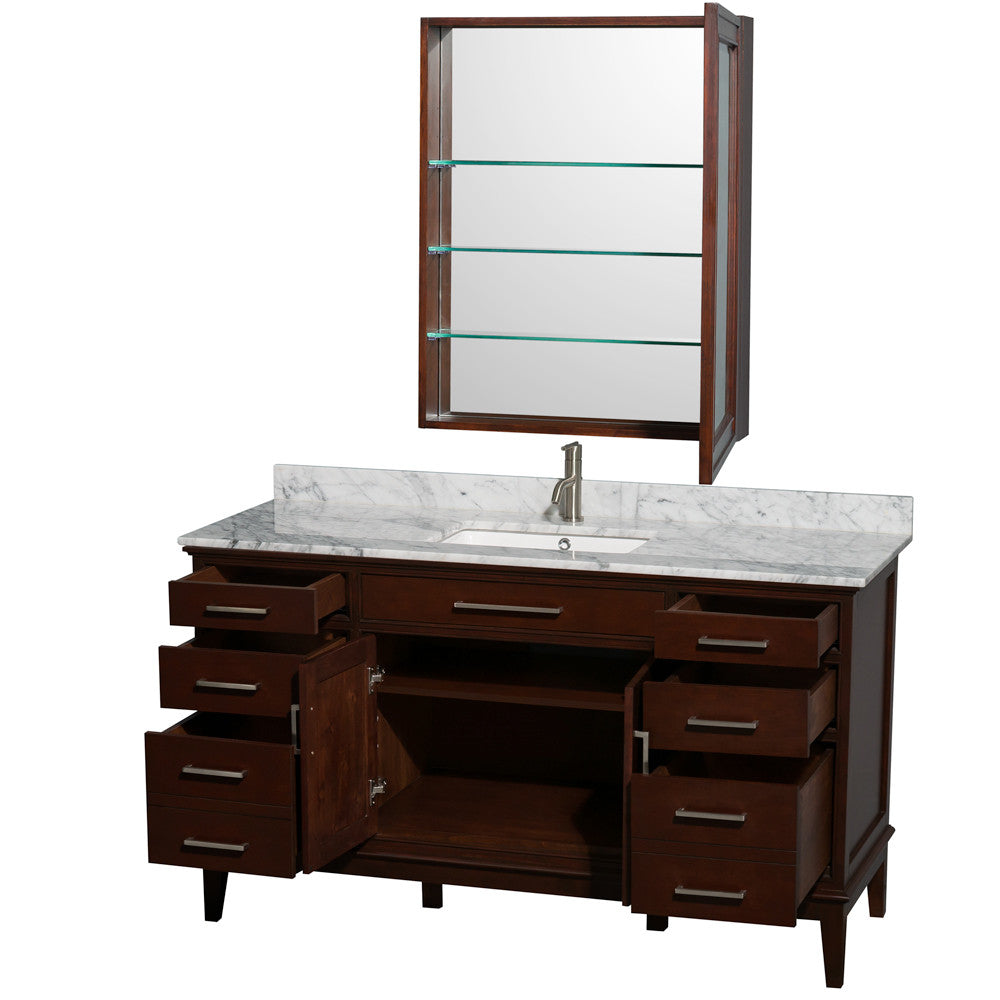 Hatton 60-Inch Single Bathroom Vanity - Dark Chestnut