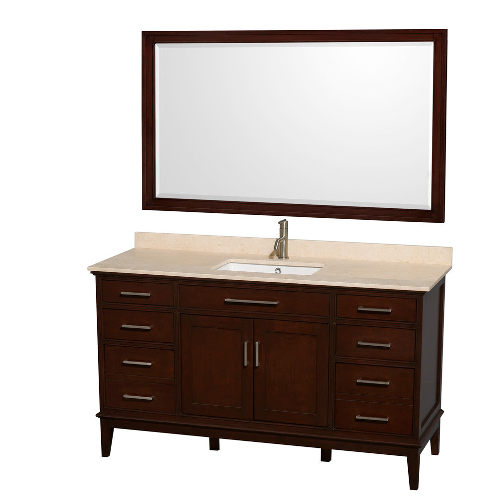 Hatton 60-Inch Single Bathroom Vanity - Dark Chestnut