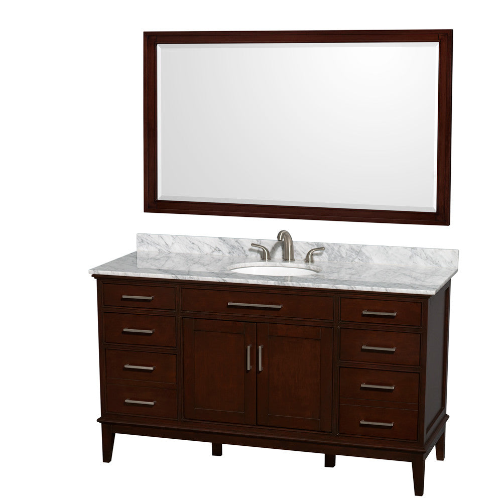 Hatton 60-Inch Single Bathroom Vanity - Dark Chestnut
