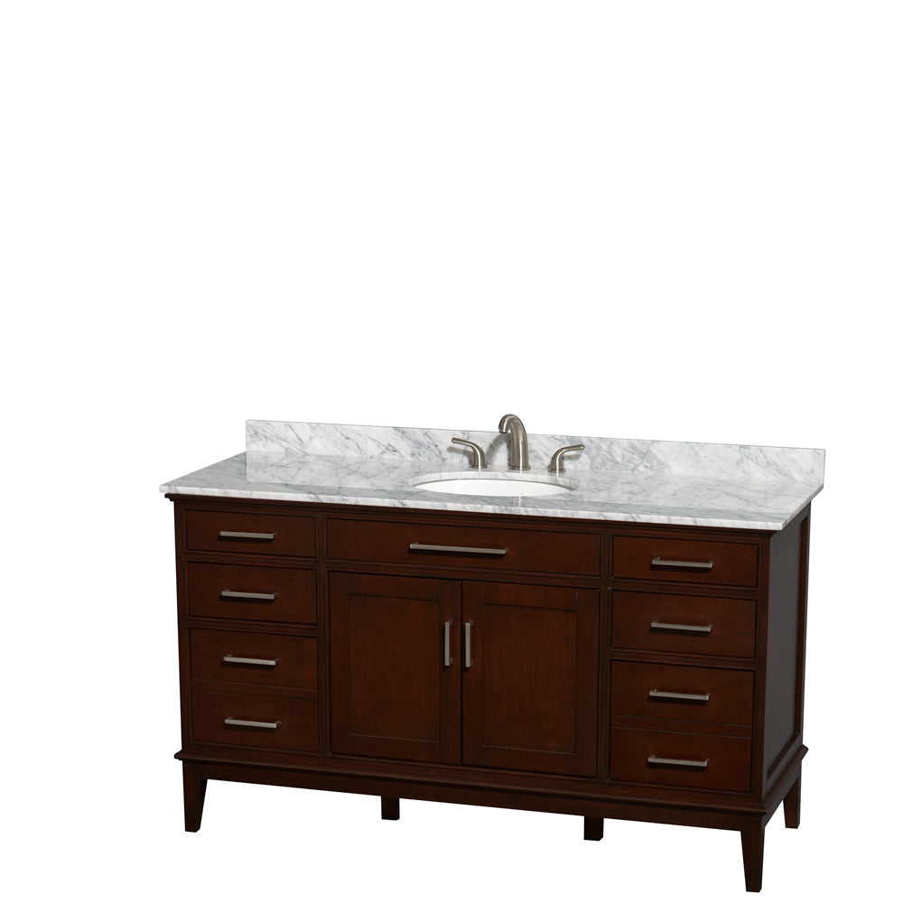 Hatton 60-Inch Single Bathroom Vanity - Dark Chestnut