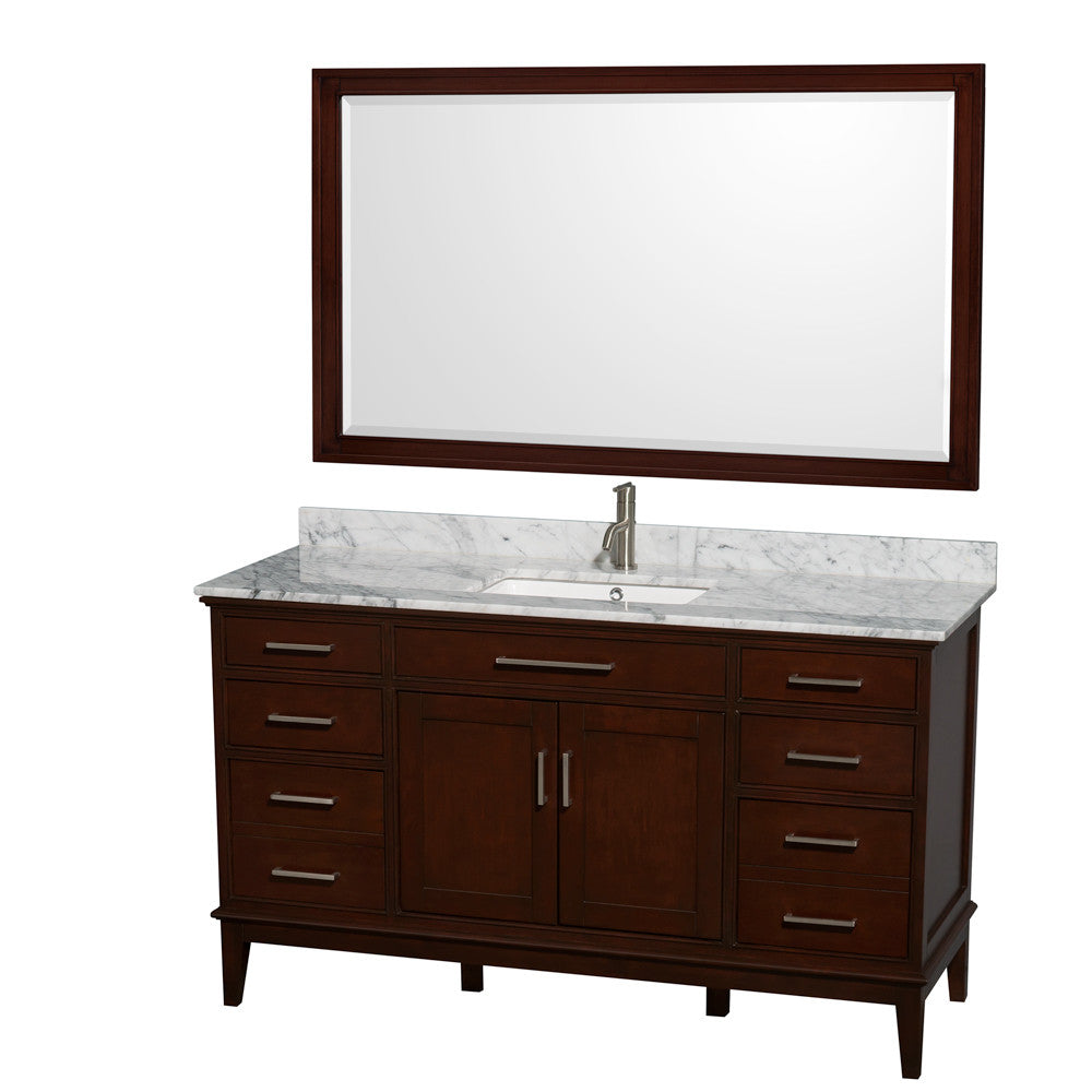 Hatton 60-Inch Single Bathroom Vanity - Dark Chestnut