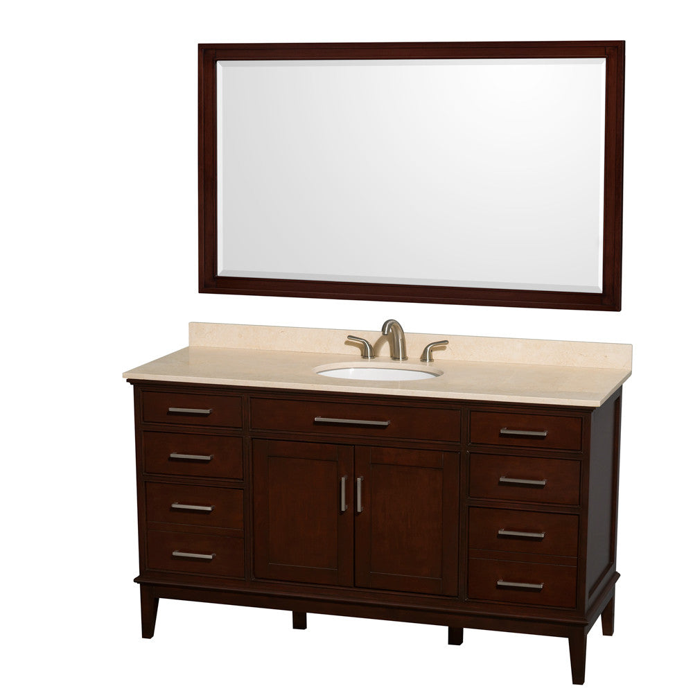 Hatton 60-Inch Single Bathroom Vanity - Dark Chestnut