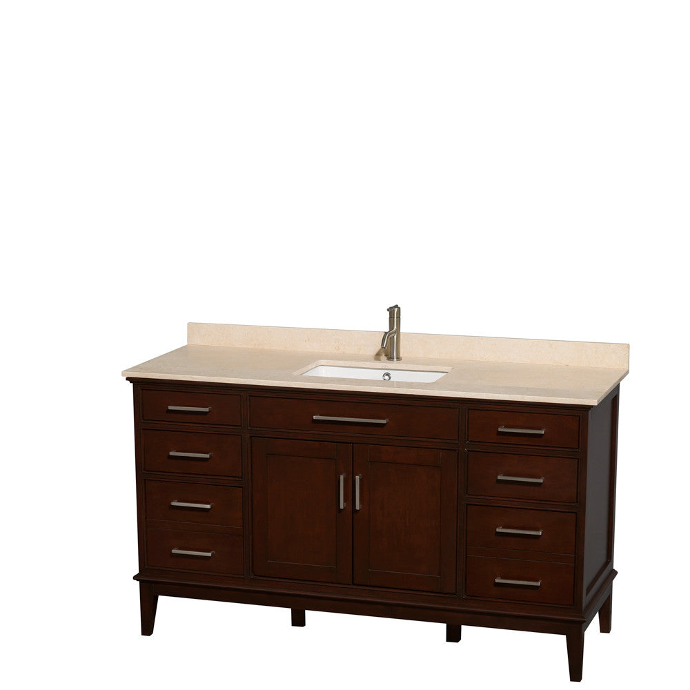Hatton 60-Inch Single Bathroom Vanity - Dark Chestnut