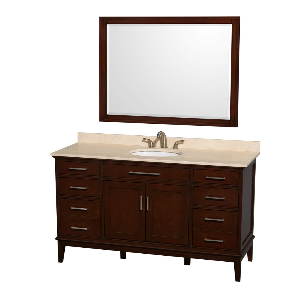 Hatton 60-Inch Single Bathroom Vanity - Dark Chestnut
