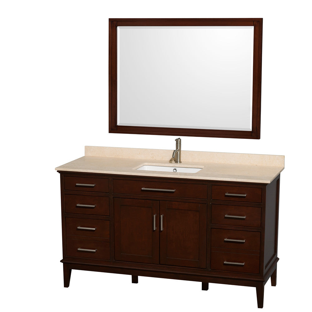 Hatton 60-Inch Single Bathroom Vanity - Dark Chestnut