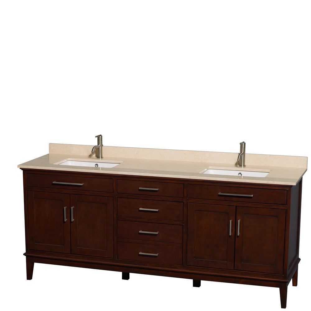 Hatton 80-Inch Double Bathroom Vanity - Dark Chestnut