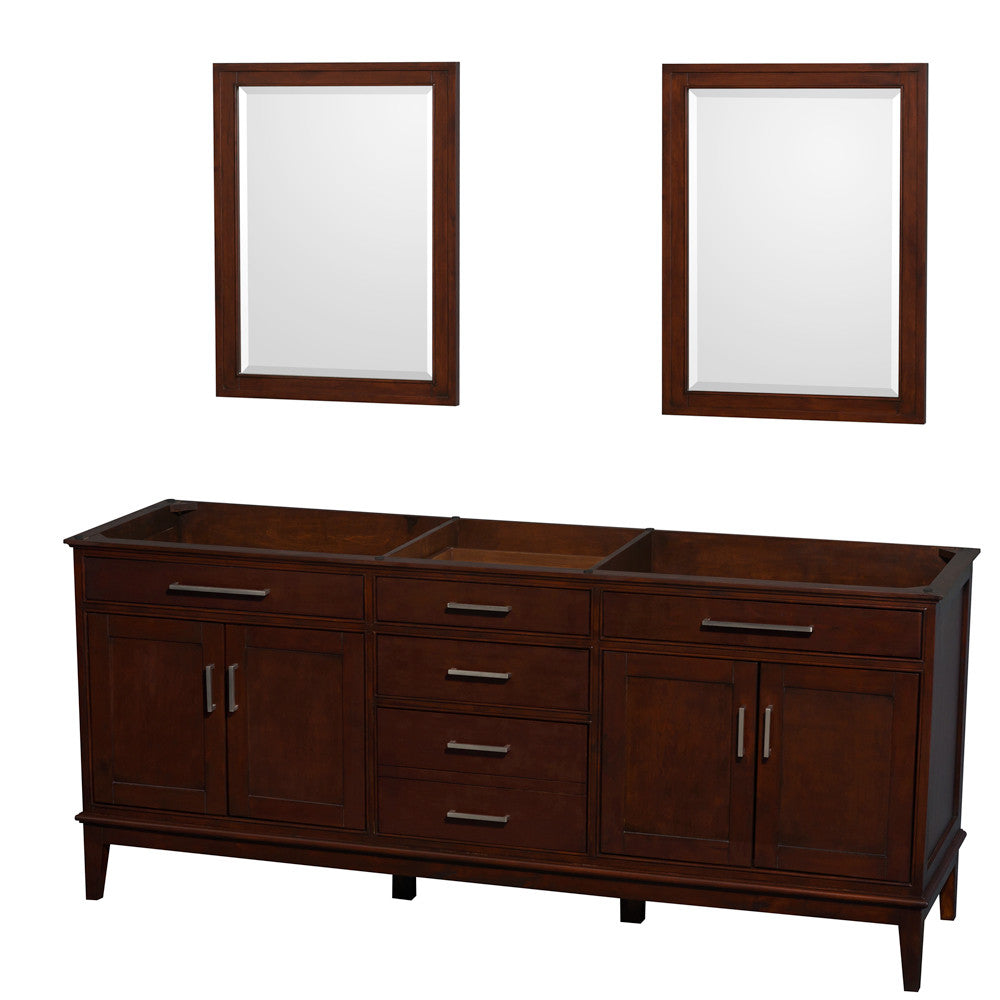 Hatton 80-Inch Double Bathroom Vanity - Dark Chestnut