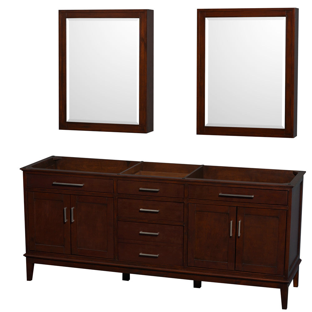 Hatton 80-Inch Double Bathroom Vanity - Dark Chestnut