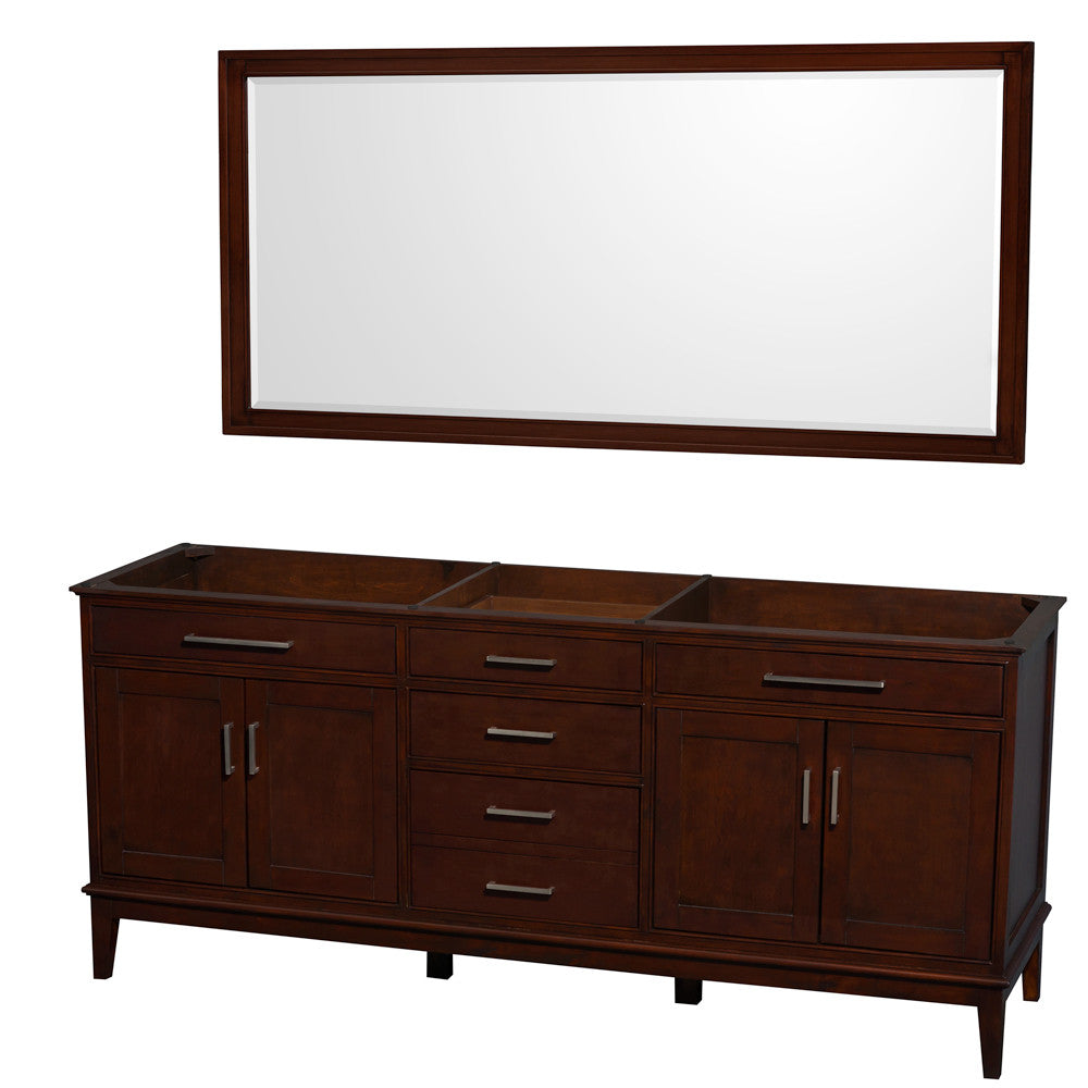 Hatton 80-Inch Double Bathroom Vanity - Dark Chestnut