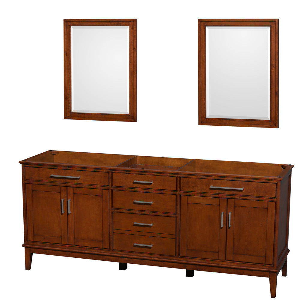 Hatton 80-Inch Double Bathroom Vanity - Light Chestnut