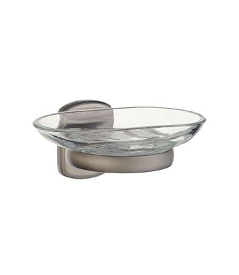 cabin C342N Holder with Glass Soap Dish Brushed Nickel