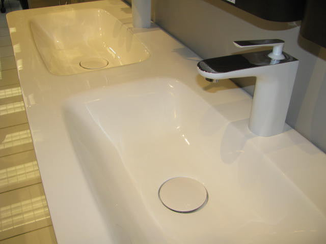 Aquamoon Terzo Double Sink Modern Bathroom Vanity Set - White